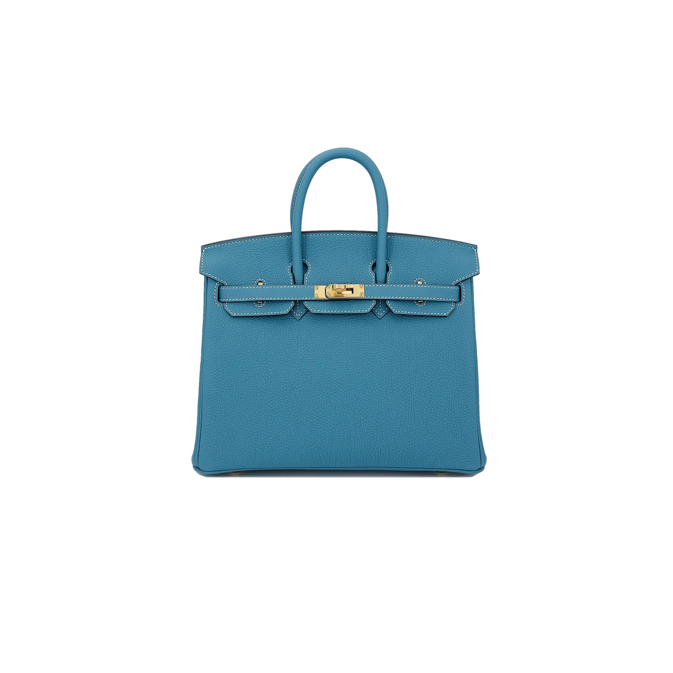 HERMES MASTER BIRKIN 25 DENIM BLUE TOGO CALFSKIN GOLD BUTTON 10099469 (25*20*13cm)